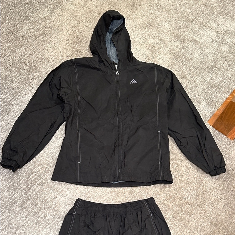 Adidas Black Hooded Jacket and Pants Set - Picture 2 of 9